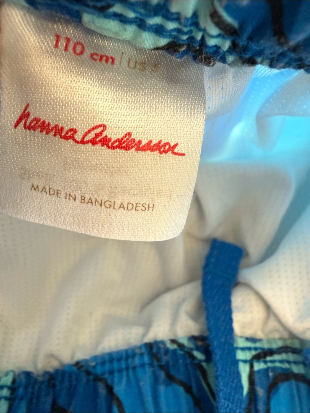 Hanna Andersson Kids Swim Shorts with Drawstring 5 Waves Map Camo Blue - Picture 4 of 8